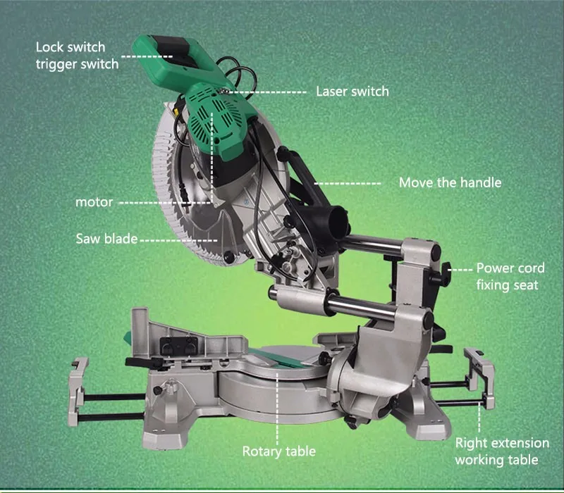 1 шт. двойной раздвижные соединение Mitre пилы и 305 мм торцовочная пила 1800 Вт 220/50 Гц Циркулярная Пила резки Mluminum SM3057R