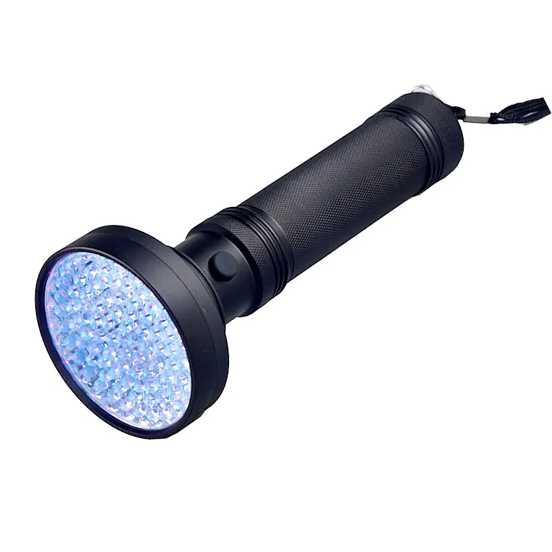 TopCom 395nm 100 LED УФ фонари Мощность ed на 6* AA 395nm Ультрафиолетовый Blacklight фонарик высокое Мощность УФ фонарик