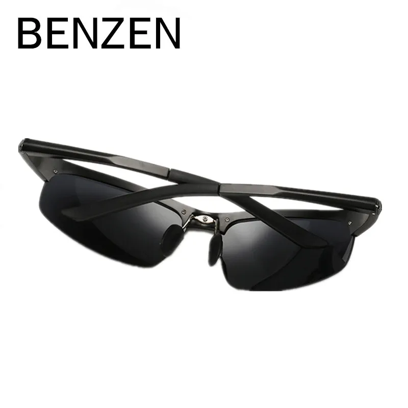 BENZEN поляризационные солнцезащитные очки мужские из сплава Al-Mg солнцезащитные очки для мужчин очки для вождения Oculos De Sol Masculino с Чехол 9090