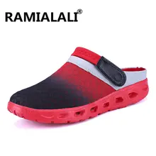 Новинка; мужские летние сандалии; сетчатые дышащие пляжные вьетнамки с подкладкой; мужские нескользящие легкие сандалии; Мужская обувь без застежки; большие размеры 46