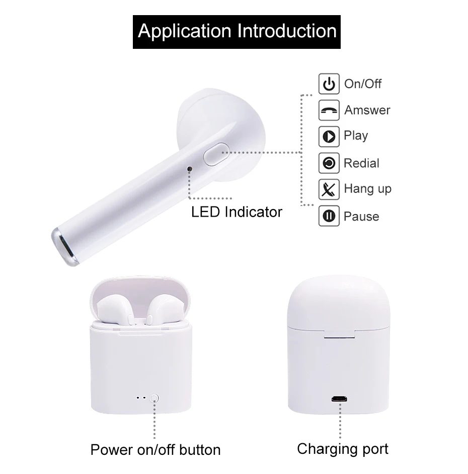 TOPYING Bluetooth Earphone Wireless Headset Stereo Headphones Earbuds Twins Earphone With Charging Box Mic For All Smart Phone (5)
