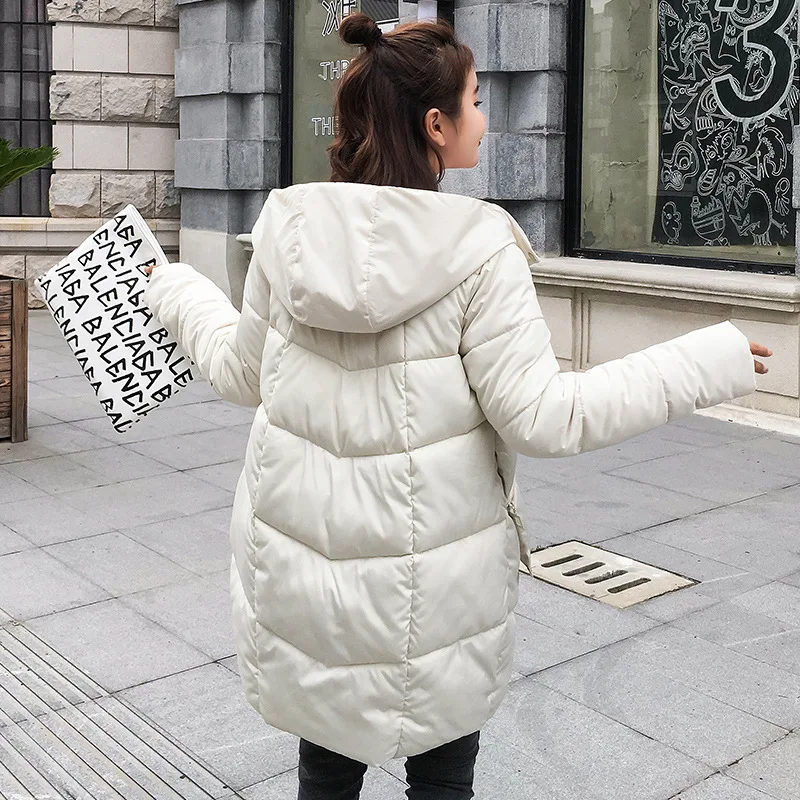 Parka For Women Winter Jacket Women Coats Zipper Pocket Hooded Coats Ladies Park Cotton Padded Lining Autumn Female Parkas