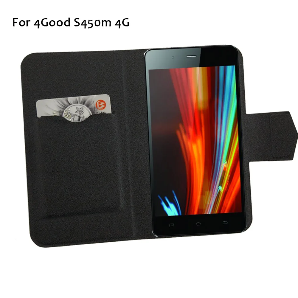 

5 Colors Hot! 4Good S450m 4G Phone Case Leather Cover,2017 Fashion Luxury Full Flip Leather Stand Phone Cases Cover