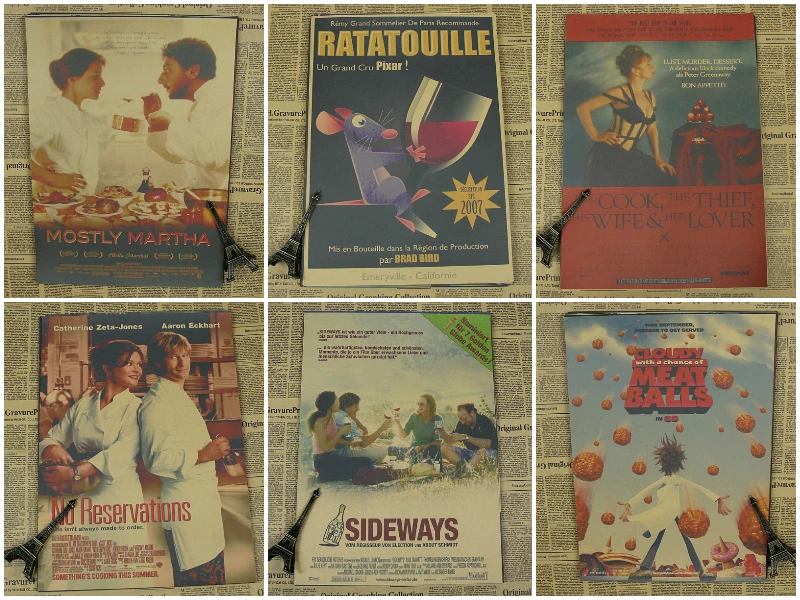 

Food wine theme movie poster /Sideways/The Rum Diary/Ratatouille/wall sticker/Kraft Poster