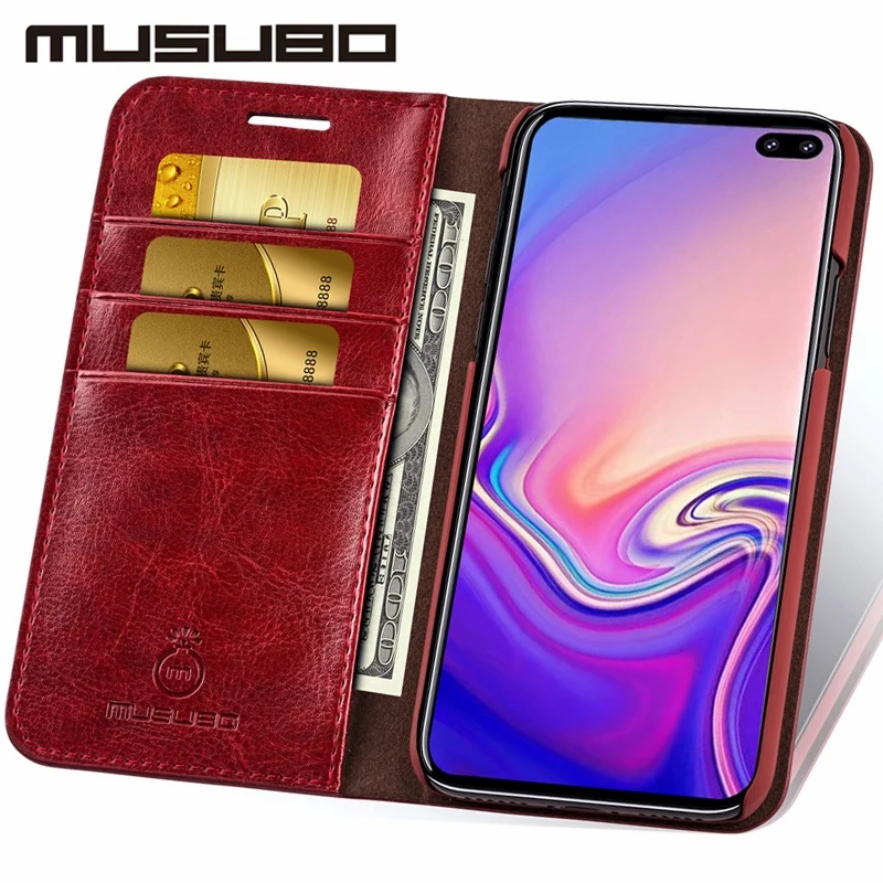 Musubo Роскошный деловой чехол для samsung Galaxy S10 S10+ S10e, чехол из натуральной кожи с откидной крышкой s, чехол для S9 Plus, S8, S7, Funda, Coque Capa