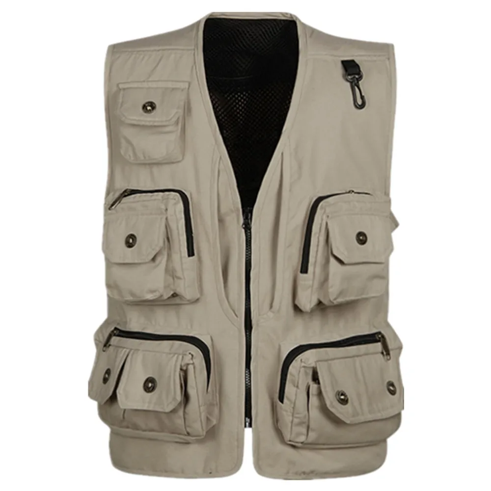 Spring Summer Male Multifunctional Vest Photo Casual With Many Pocket