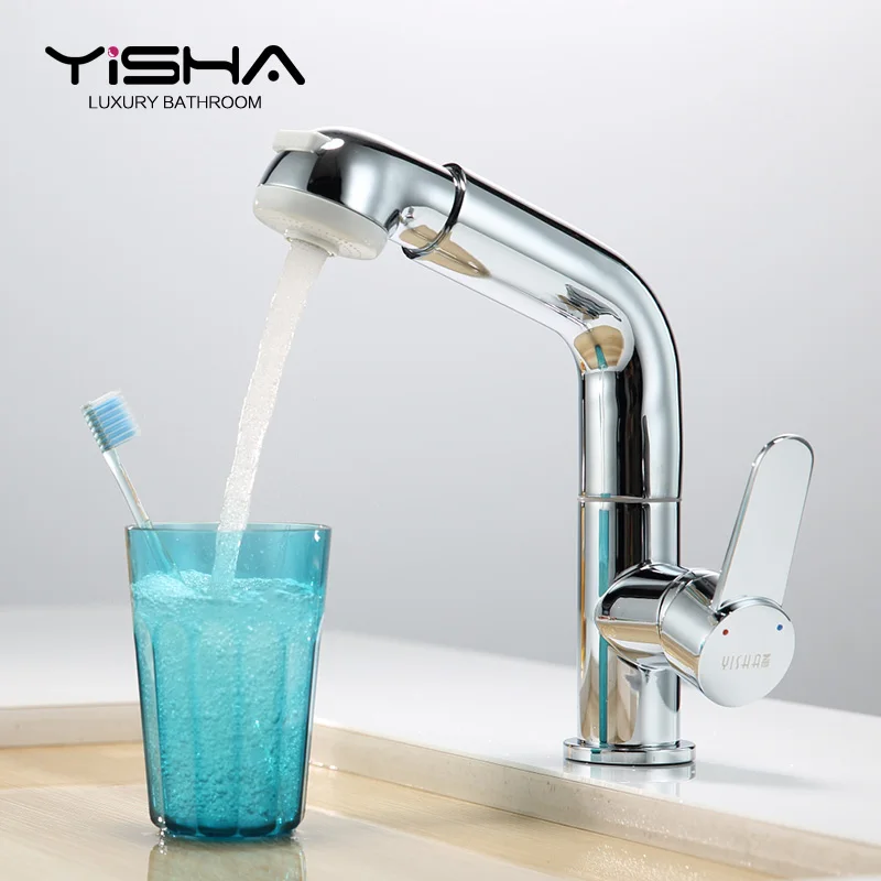 

copper cold hot basin smoked pull type faucet heightening the stage basin scale tensile hutch defends dual-purpose tap