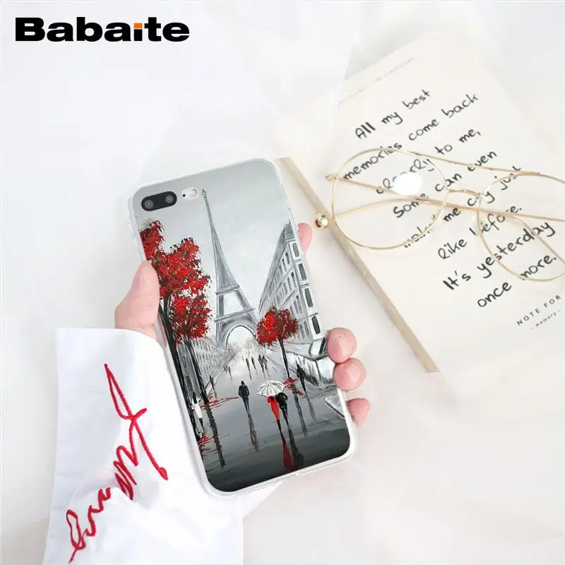 red umbrella in Paris London Eiffel Tower New york Lover Autumn Maple 