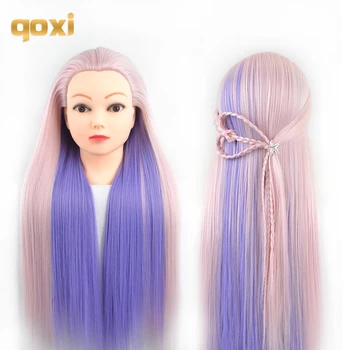 

Qoxi Professional training heads with long thick hairs practice Hairdressing mannequin dolls hair Styling maniqui tete for sale