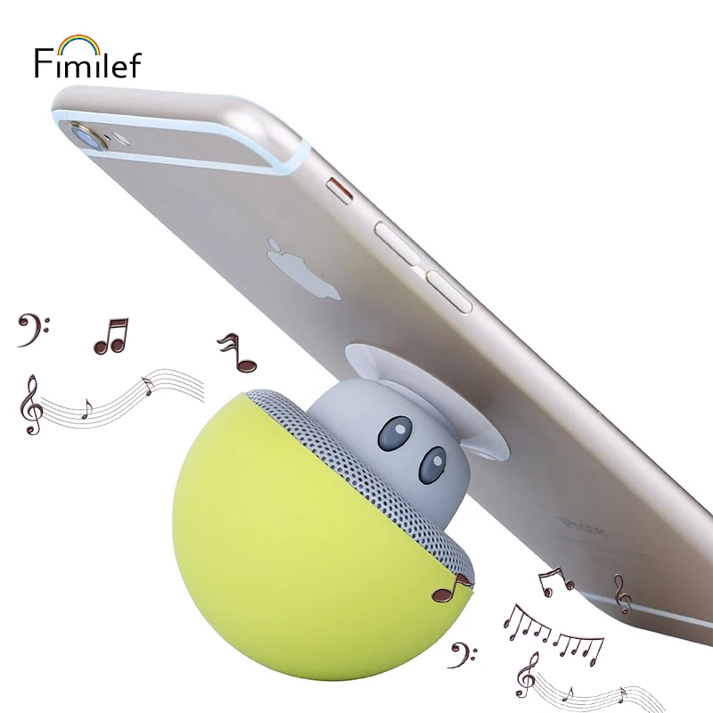 

Fimilef Musically Phone Holder Soporte Speaker Wireless Bluetooth Mp3 Player Cute Mushroom Phone Stand for Xiaomi iPhone Samsung