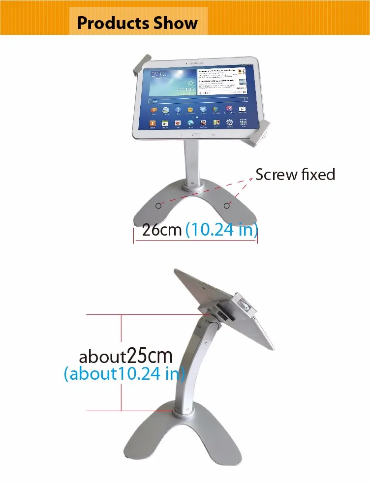 Универсальный защитный киоск с фиксатором и противоугонным настольным держателем для 8-10,1 дюймовых планшетов Surface Pro samsung с поддержкой металла