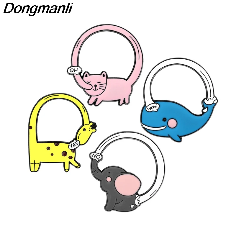 

P2575 Dongmanli High Quality Creative Cute whale giraffe Elephant Cat Keychains car Key Rings Girl Friend Gift