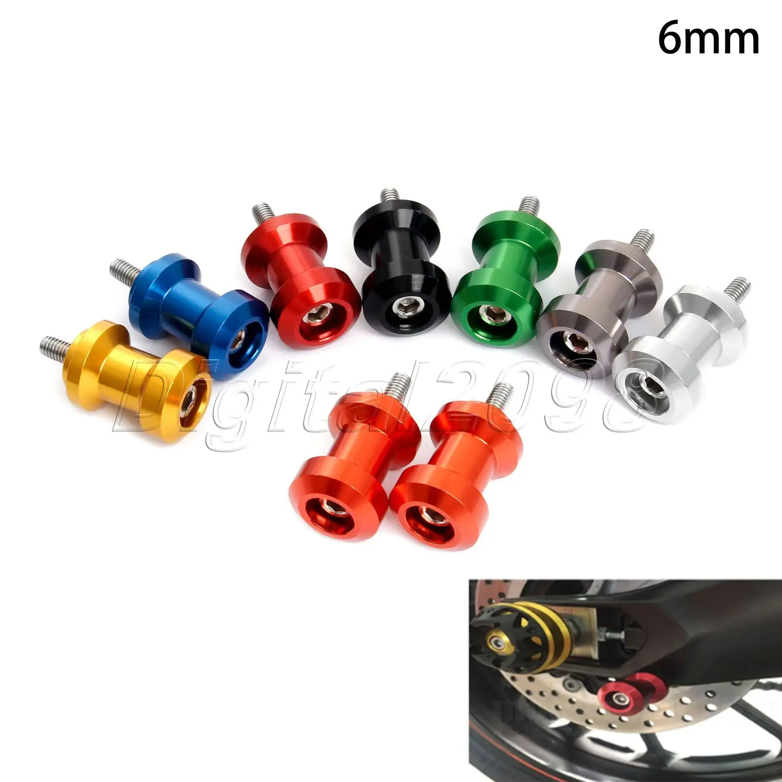 

Yetaha 6mm Motorcycle Swingarm Spools Sliders CNC Aluminium For Yamaha YZF R1 R6 FZ1 FZ6 Aprilia RSV 1000 Triumph Daytona 675