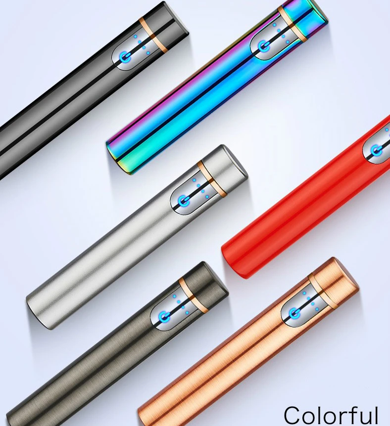 Новая зажигалка для сигарет Металлическая USB зарядка Зажигалка перезаряжаемая