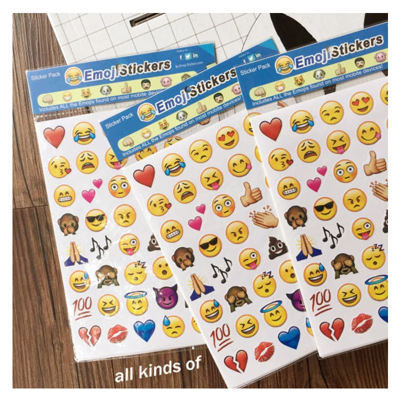 16pcs/lot Smile Emoji Stickers Notebook Sticker Emoji Funny Cartoon Smile Face Stickers Cartoon Emoticon Set Cute For Notebook