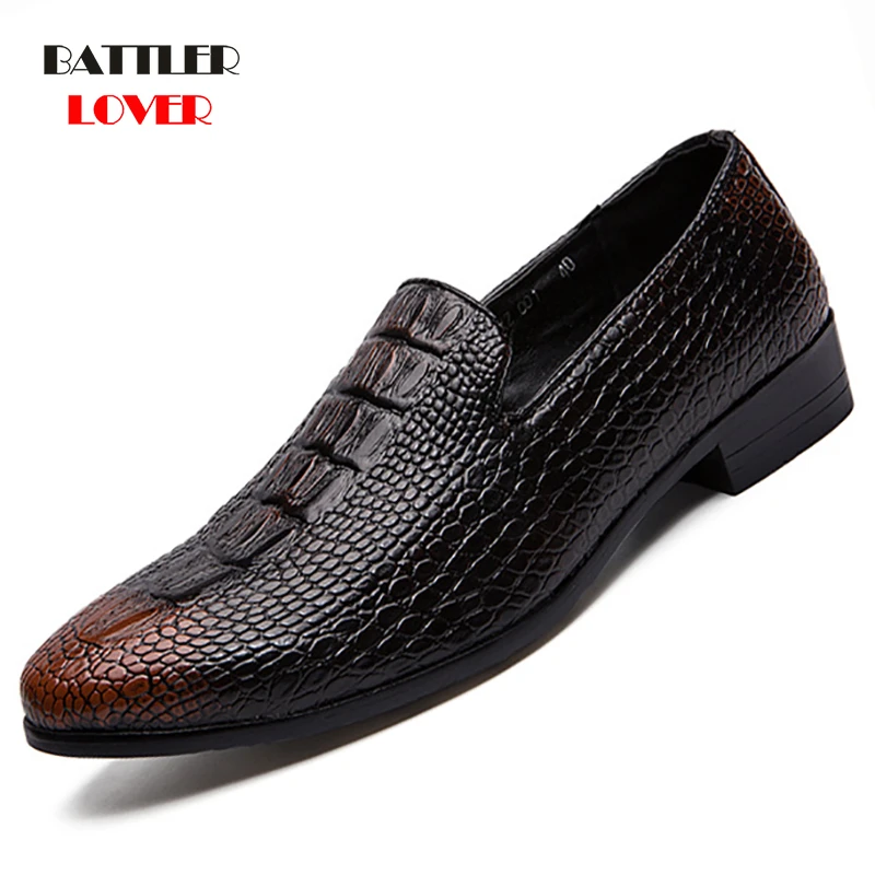 2019 Mens Pointy Toe Casual Leather Dress Formal Wedding Business Loafers Shoes