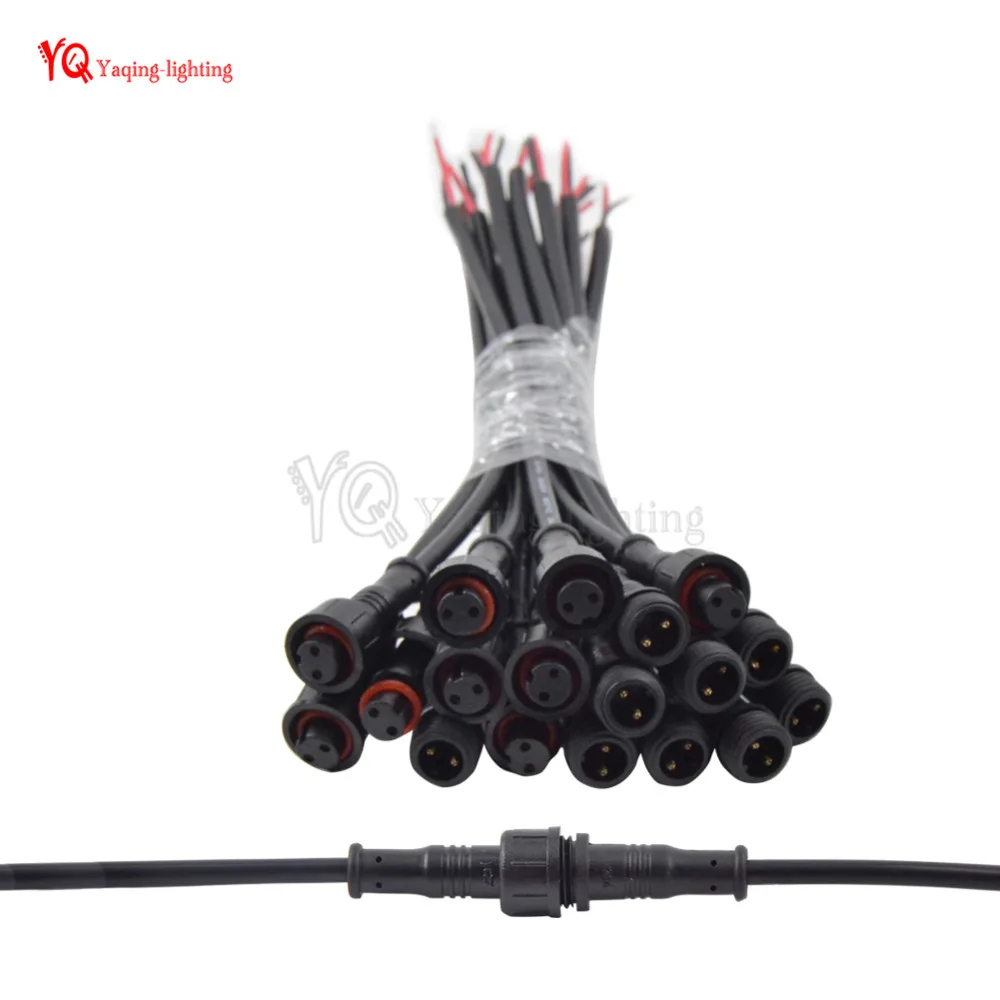 

100Pairs 2Core 2pin waterproof IP65 led connector for LED light male and female 40cm/pair Applicable 0.3mm 22AWG Wire