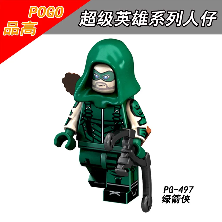 

Legoing DC Super Heroes Figures Blocks Oliver Queen Green Arrow Action Figures Compatible PG497 Legoings Batman Toy For Kid Gift