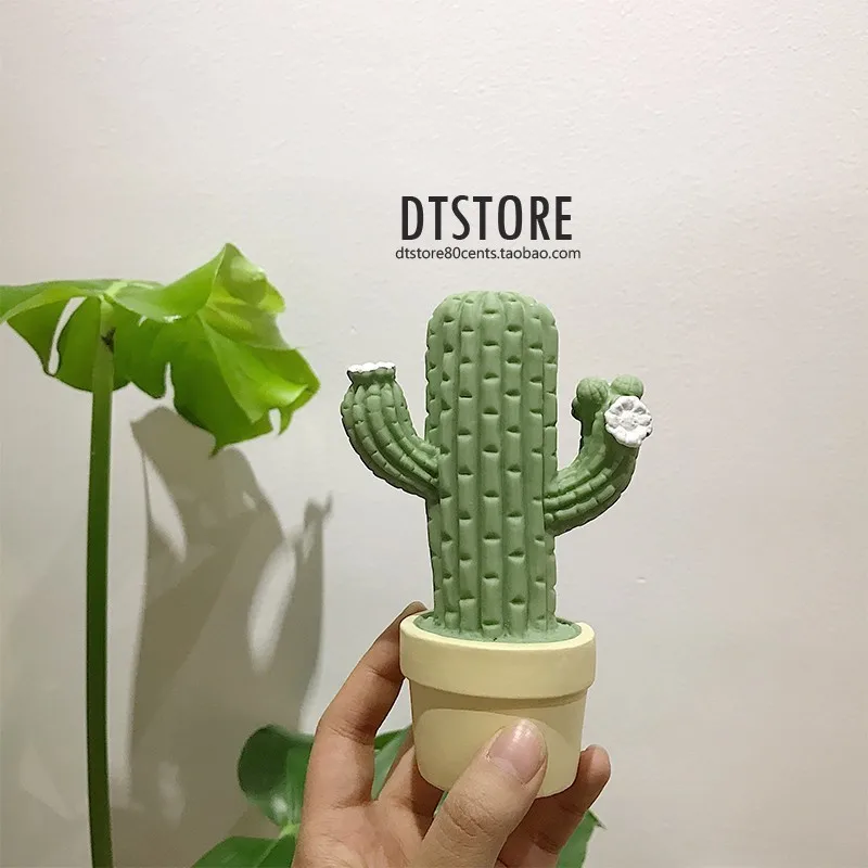 LED Table Night Light Cactus Pot Green Plant 3D Desk Lamp Novelty Kids Bedroom Nursery Toy Home Party Decoration Battery Powered