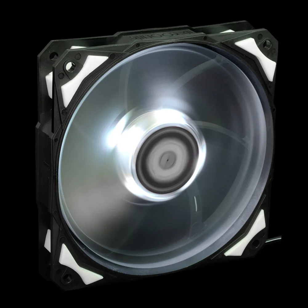 White LED 120mm 4Pin Fan With De vibration Rubber,1600RPM,60CFM,Low