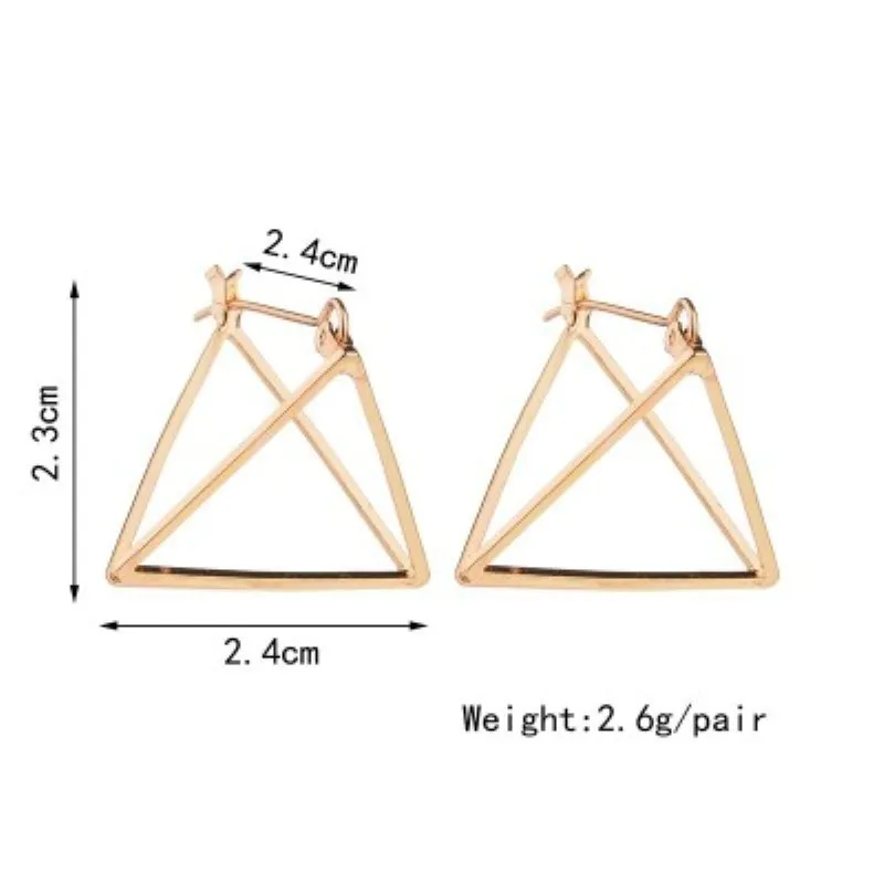 Новые большие треугольные серьги с подвеской, Преувеличенные геометрические массивные серьги для женщин, золотые серебряные модные ювелирные изделия, подарок на день рождения