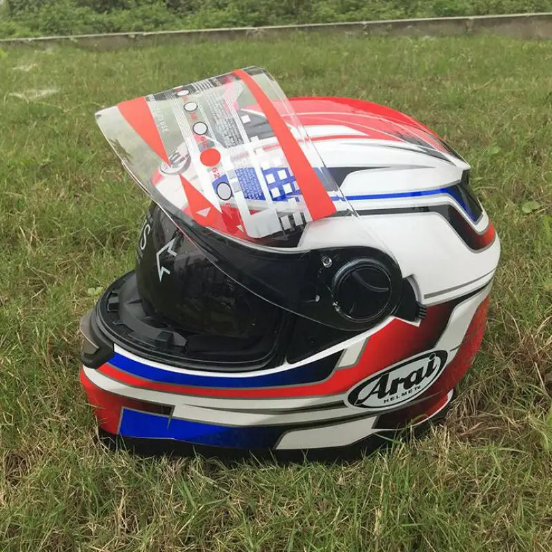 

Free Shipping 2018 Safety Double Glasses Full Face Helmets Motorcycle Helmet With Inner Sun Visor Racing Helmet Capacete