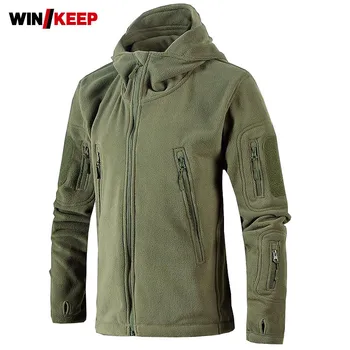 

Outdoor Men Fleece Softshell Jacket Military Tactical Man Thermal Polar Fleece Hooded Outwear Coat Army Big Size Camping Jacket