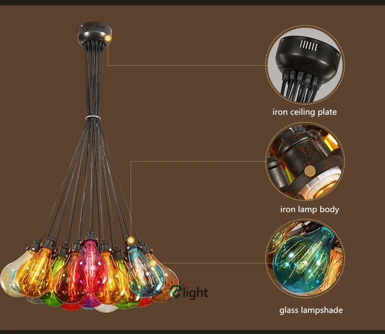 Современный цветной стеклянный светодиодный подвесной светильник-люстра, креативный шнур для столовой, светодиодный подвесной светильник, люстры для спальни