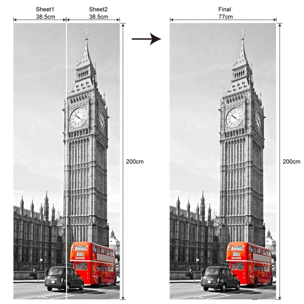 Бесплатная доставка подарок съемная самодельная 3D наклейка на дверь стену UK London