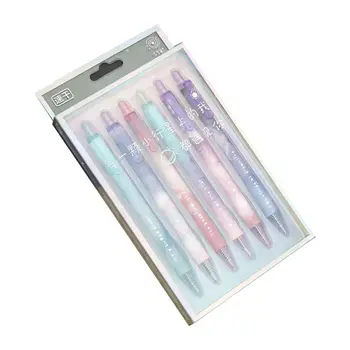 

Fashion Star Press Full Needle Tube Neutral Writing Pen Quick Dry Black Gel Pen Student Signature Pen 6 Pcs l29k