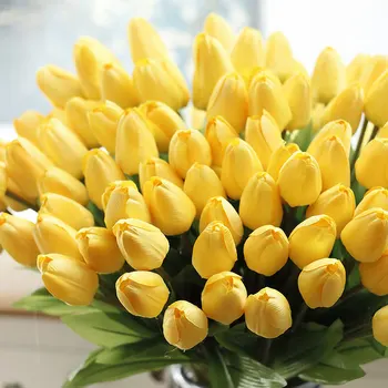 

1PCS pu mini tulip flower Real wedding flower bouquet artificial silk flowers for home birthday party decorations