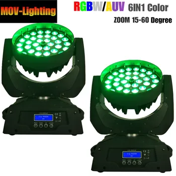 

free shipping 2pcs/lot Pro DJ Disco Stage Effect 36x18W RGBWA UV LED Moving Head Light