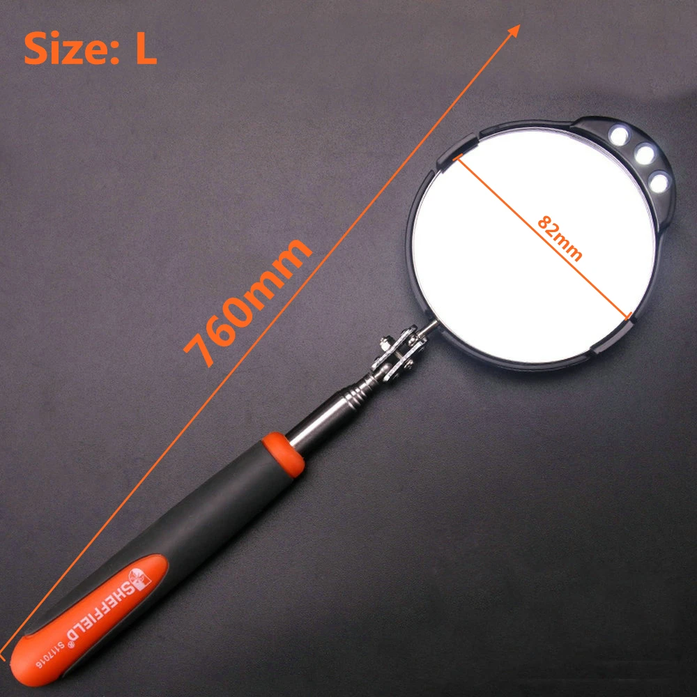 Adjustable Repair Vehicle Chassis Telescopic Inspection Mirror with LED Light