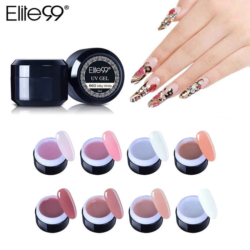 

Elite99 8ml UV Builder Gel Nail Finger Extension Nail Polish French Gel Soak Off Builder Gel For Nail Polish False Tip Extension