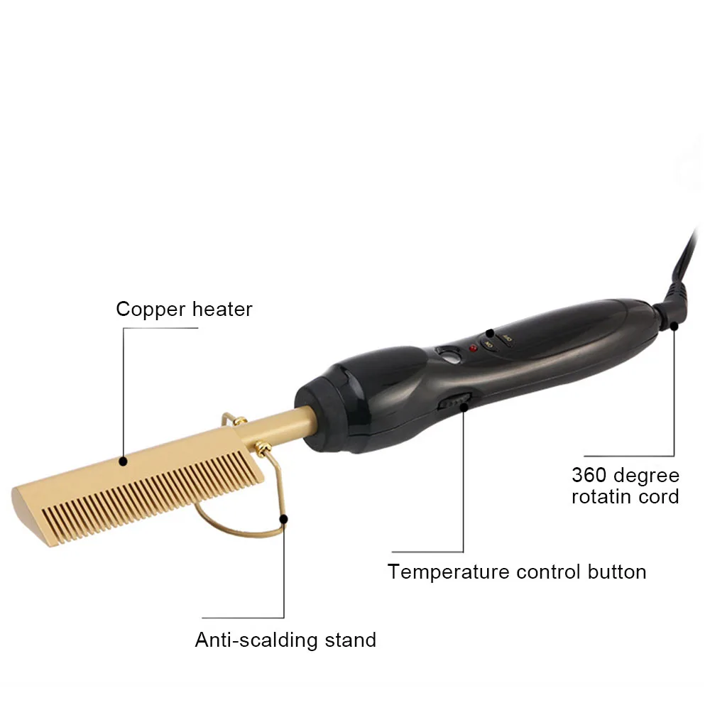 

Electric Comb Straightener wand Hair Curling Irons hair curler Comb Hot Straightening Electric Comb Titanium Alloy