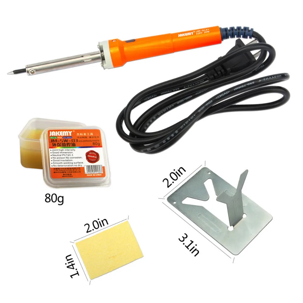 

JAKEMY 17Pcs 30W DIY Electric Soldering Iron Set Welding Hot Gun Repair Tools with Solder Paste Tweezers Tin Wire Hand Tools