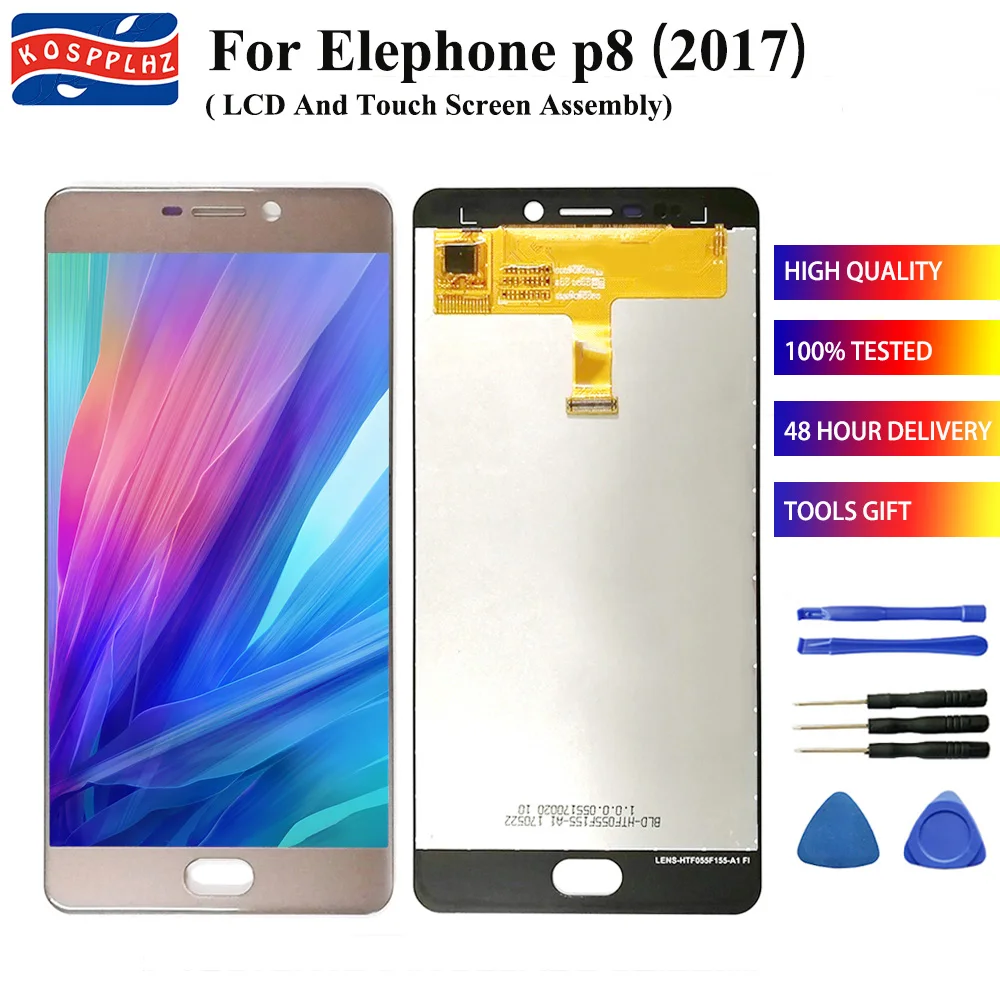 

New 5.5 '' Black For Elephone P8 2017 Full LCD DIsplay + Touch Screen Digitizer Assembly For Elephone P8 ( 2017 ) +tools