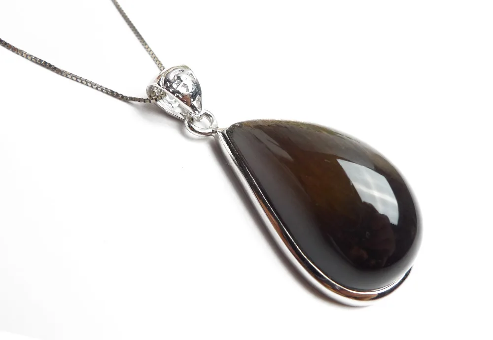 

2017 New Arrival Fashion Women Femme Necklaces Pendants Water Drop Bead Black Natural Sunstone Pendant 21x9x12mm