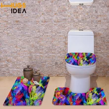 HUGSIDEA 3 шт./компл. мягкие фланелевые Чехлы для сиденья унитаза комплект 3D коврик для туалета контур Стойка для тряпок крышкой теплый чехол для унитаза коврик в ванную, комплект