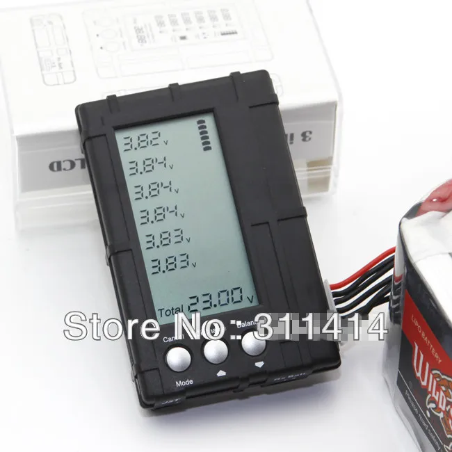 1 шт. RC 2s 6s lipo li fe Battery Balance ЖК измеритель напряжения тестер и разряд 3 в черный