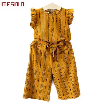 

MESOLO 2018 children in summer new fashion girls two piece suit Y1923 stripe coat pants