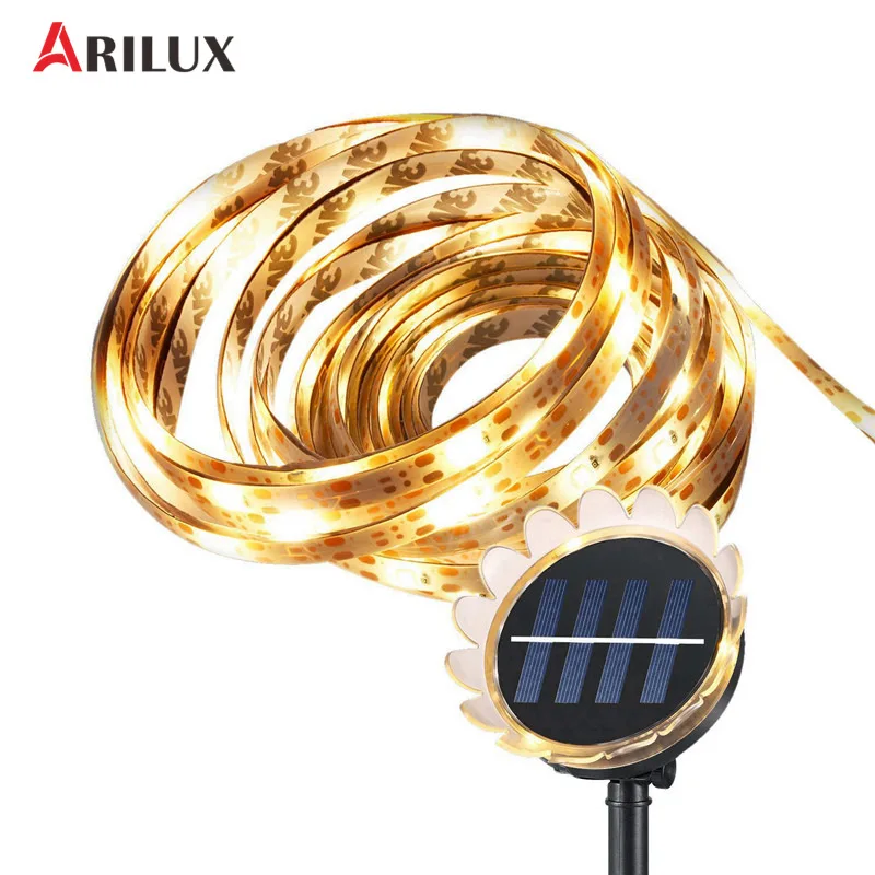 

ARILUX Light Strip DC2V/180mA 5M 100Leds 2835smd Waterproof IP65 Solar Powered Led Light