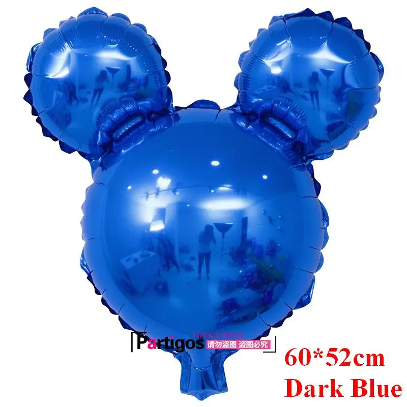 5 шт./лот 60*52 см Микки Маус воздушный шар голова фольги шары на день рождения украшения гелиевые шары дети игрушечный детский душ принадлежности - Цвет: blue