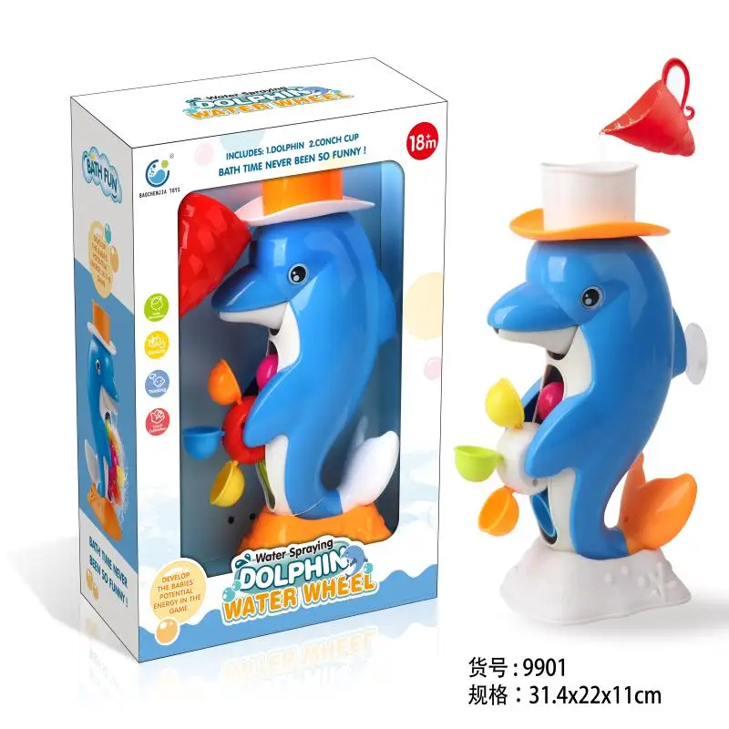 

Bath toys for kids play in bathroom foam in water for children Waterwheel Type Dabbling Toy Dolphin shipping from russian