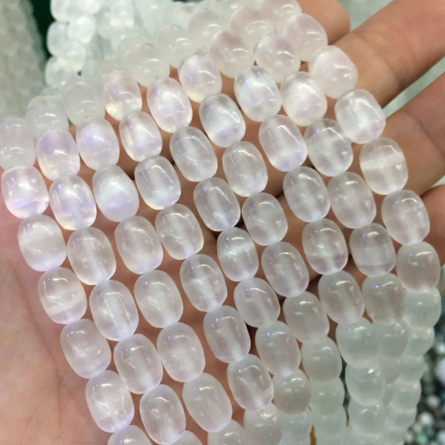 

column shape natural calcite / selenite stone beads natural gemstone beads DIY spacer beads for jewelry making strand 15