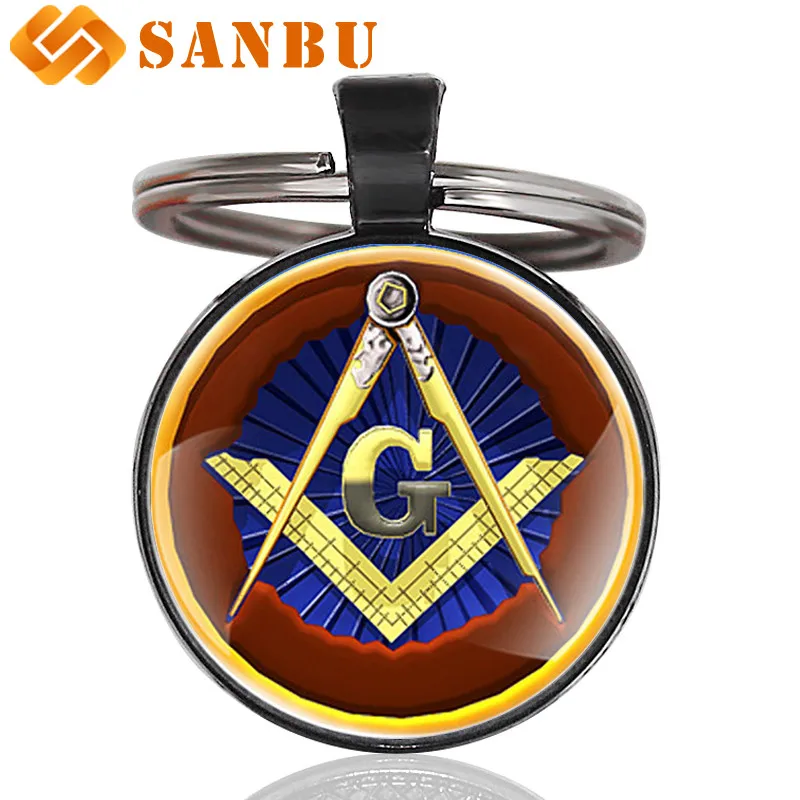 

New Arrivals Classic Black Free-Mason Key Chain Vintage Men Women Masonic Pendant Key Ring Gifts