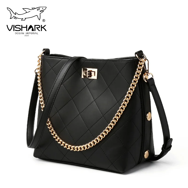 

VISHARK Women PU Leather Shoulder Crossbody Brief Bag Fashion Bucket Bags for Lady Versatile Female Handbag 2019 9111001S