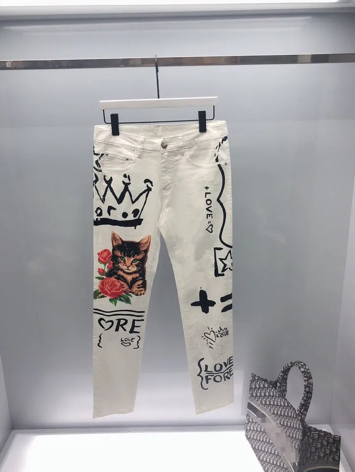 

Fashion Men's Jeans 2019 Runway Luxury famous Brand European Design party style Men's Clothing WD04629