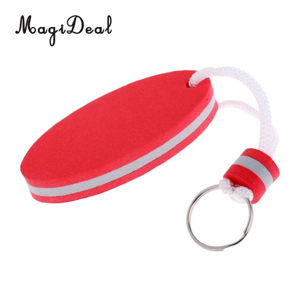 MagiDeal 5 Pieces Oval Shaped EVA Foam Floating Key Ring Boat Keychain for Marine Fishing Rafting Canoeing Sailing Accessories