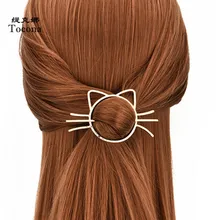 Tocona прекрасный полый дизайн в форме кошки шиньон золотой цвет простой стиль Элегантные украшения для волос для женщин дамы подарок 3862